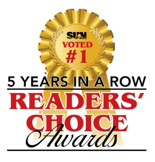 Sun News 5 years in a row Readers Choice Award For Best Remodeling Company