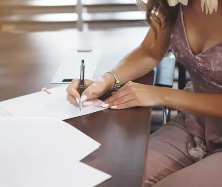 Signing the remodeling contract